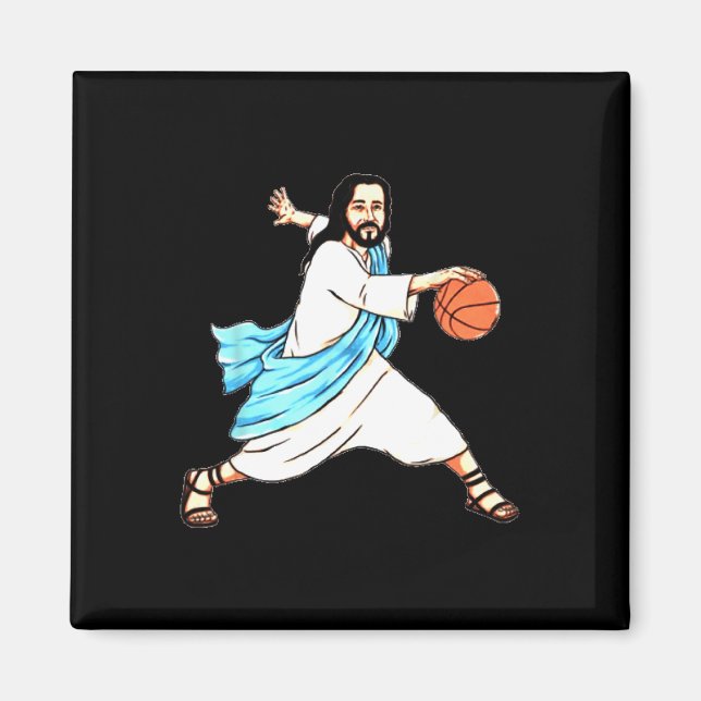 Aimant Jésus Jouer Basket Fun Noël (Devant)
