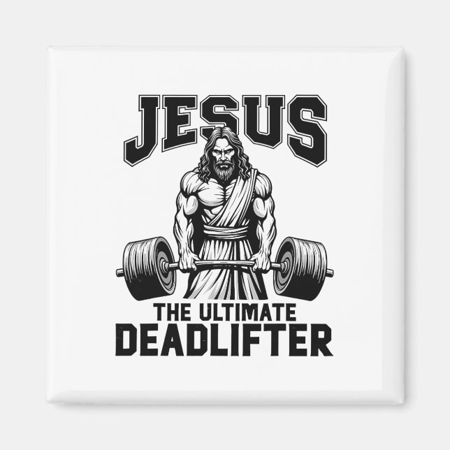 Aimant Jésus l'haltérophile ultime drôle de travail chrét (Devant)