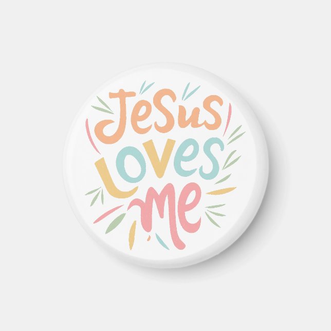 Aimant Jesus Love Me - Design vintage (Devant)