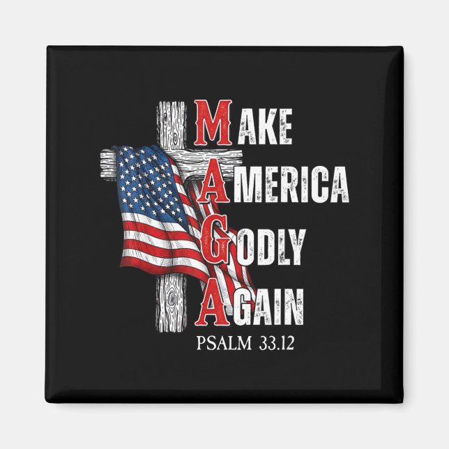 Aimant Jesus Make America Godly Again American Patriot Ch (Devant)