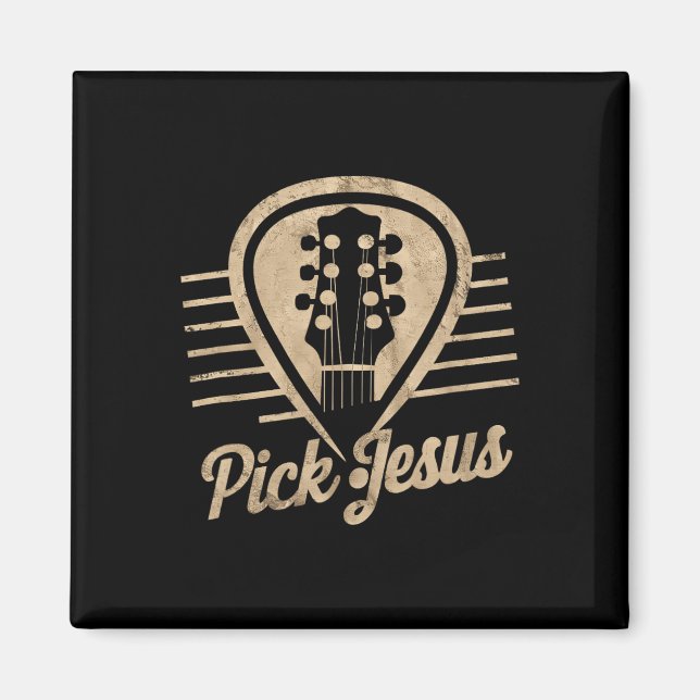 Aimant Jesus Musique Plectre Pasteur Jour de Pâques Heure (Devant)