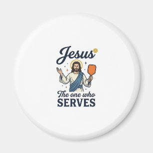 Aimant Jesus Pickleball Celui Qui Sert Chemise