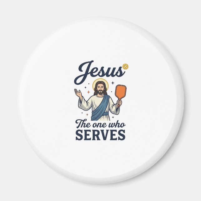 Aimant Jesus Pickleball Celui Qui Sert Chemise (Devant)