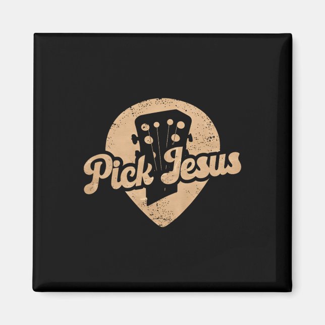 Aimant Jésus Plectre Musique Pasteur Joyeuses Pâques (Devant)