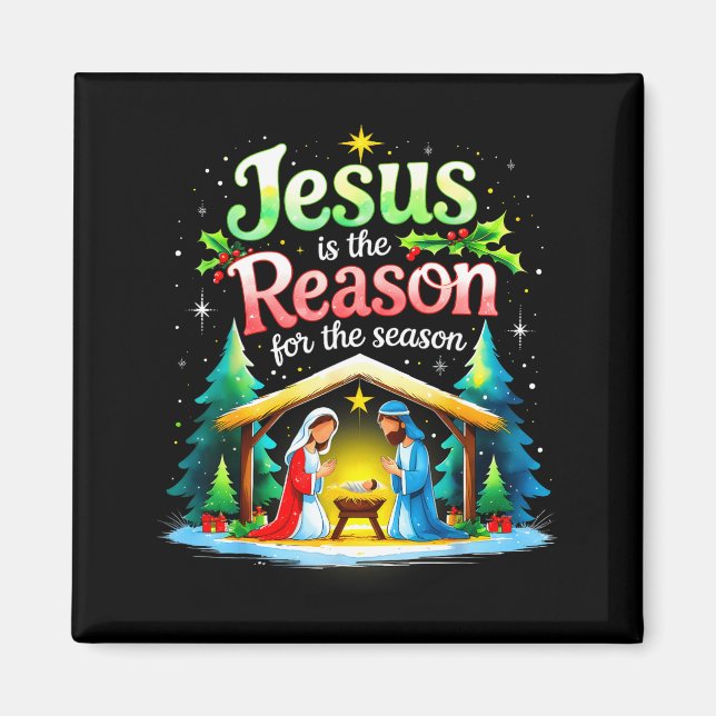 Aimant Jesus Reason For The Season Nativity Christmas Des (Devant)