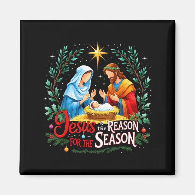 Aimant Jesus Reason For The Season Nativity Christmas Des (Devant)