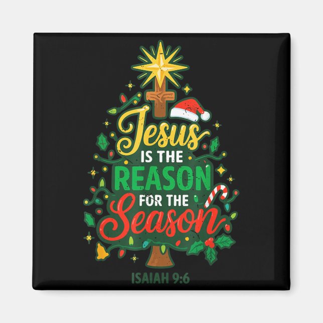 Aimant Jesus Reason Season Christian Christmas Family Pjs (Devant)
