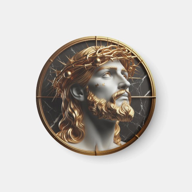 Aimant Jésus regardant vers les cieux avec des épines (Devant)