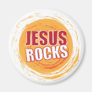 Aimant Jesus Rocks 2 Orange