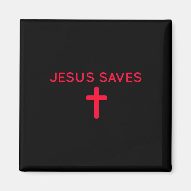 Aimant Jésus Sauve Croix subtile foi chrétienne Minimale  (Devant)