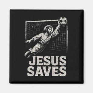 Aimant Jésus Sauve - Gardien de Football Inspiration Chré