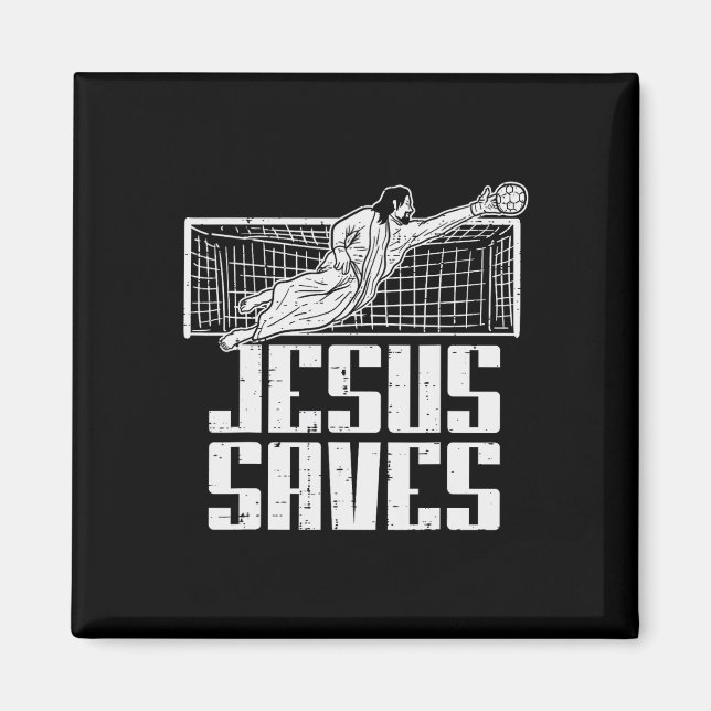Aimant Jesus Saves Soccer Football Christian Goalie Goalk (Devant)