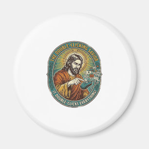 Aimant Jésus Souris Double Clic Cassée Bureau IT Tech