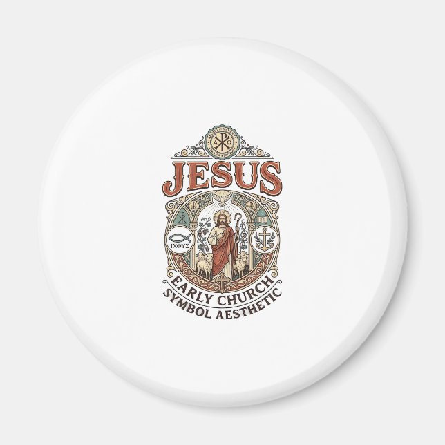 Aimant Jésus Symbole de l'Église primitive Esthétique Jés (Devant)