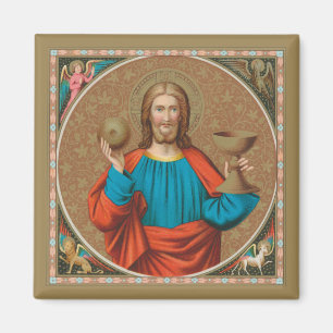 Aimant Jésus tenant l'Eucharistie (SNV 050)
