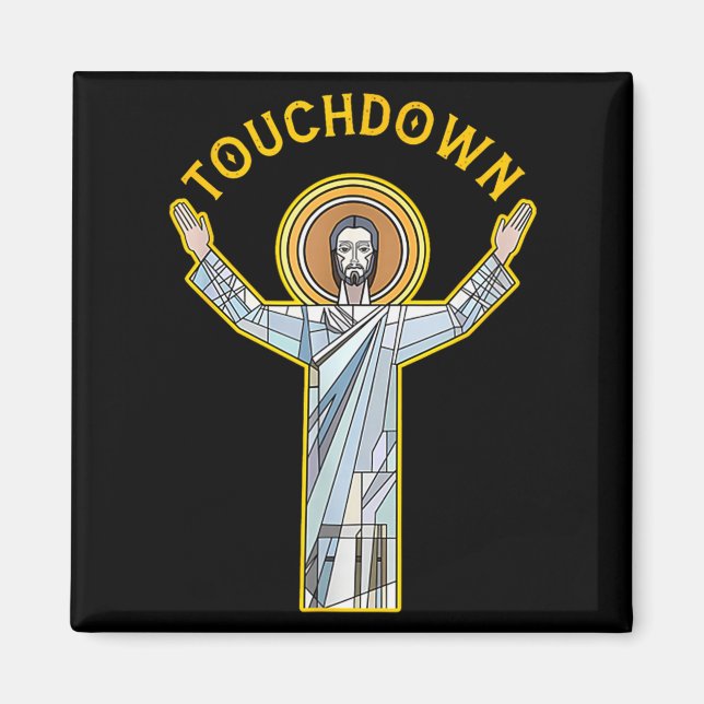 Aimant Jesus Touchdown Amusant Citation De Foi Chrétienne (Devant)