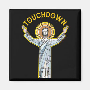 Aimant Jesus Touchdown Amusant Citation de foi chrétienne