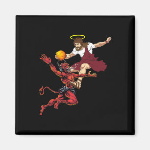Aimant Jésus Traversant Le Joueur De Basket-Ball Devil Du