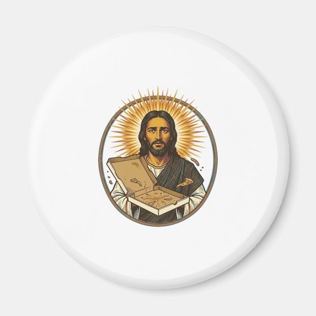 Aimant Jésus Trompé Par Une Boîte De Pizza Vide Humour De (Devant)