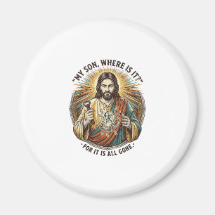 Aimant Jésus Verre à Bière Vide Cassé Barman Boisson Humo