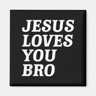 Aimant Jésus Vous Aime Bro, Foi Chrétienne Amusante Retro