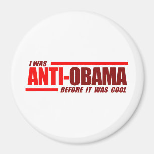 Aimant J'étais Anti-Obama avant que c'ait été rouge fr