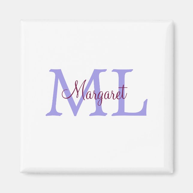 Aimant jeté simple minimal ajouter nom monogramme rose ro (Devant)