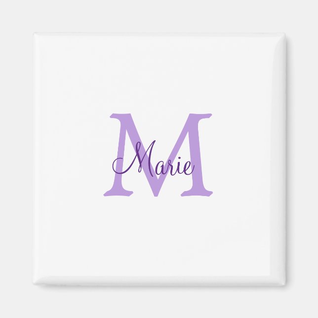 Aimant jeté simple minimal ajouter nom monogramme rose ro (Devant)