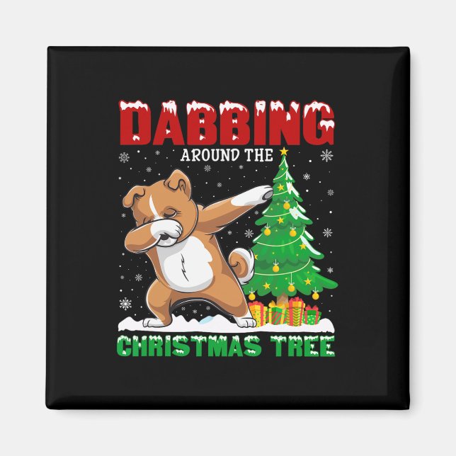 Aimant Jeter autour de l'arbre de Noël Zuchon Chien Noël (Devant)