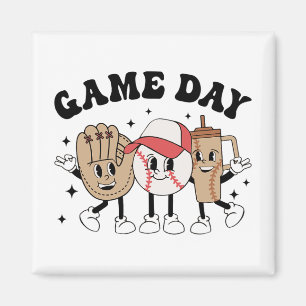 Aimant Jeu de Baseball Jour Vintage Fête des mères Femmes