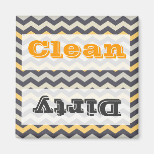 Aimant Jeu de cuisine Zig Zag Gris et Jaune Chevron Strip