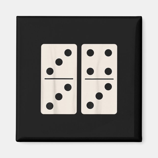 Aimant Jeu de domino 6 7 Drôle 67 Alpha Argot Gen Z Brain (Devant)