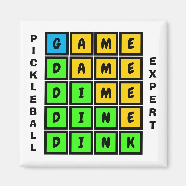 Aimant JEU DE MOT DE Puzzle DINK Pickleball (Devant)