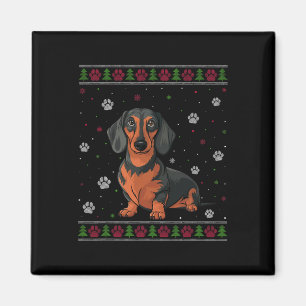 Aimant Jeu de Noël Dachshund Jeu de Noël Fête animal chie