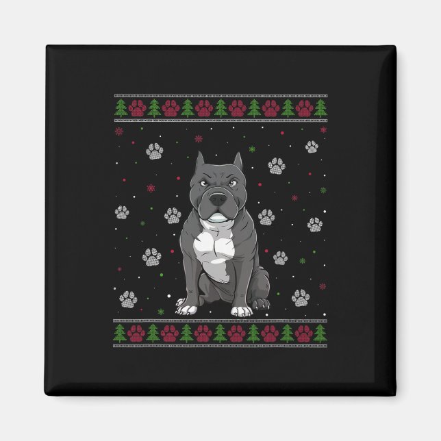 Aimant Jeu de Noël Pitbull Jeu de Noël Animaux Animaux An (Devant)