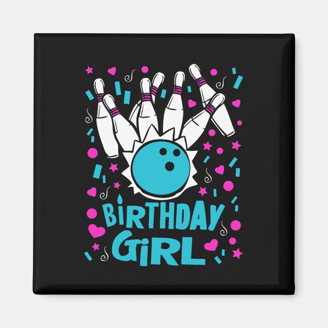 Aimant Jeu de quilles mignonne Anniversaire fille Pins Bo (Devant)