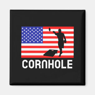 Aimant Jeu de société Cornhole Hommes Femmes Drapeau amér