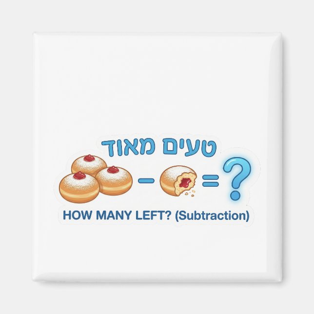 Aimant Jeu de soustraction de Hanukkah Donuts - "Délicieu (Devant)