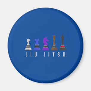 Aimant jeu d'échec jiu jitsu, cadeau bjj avec texte.