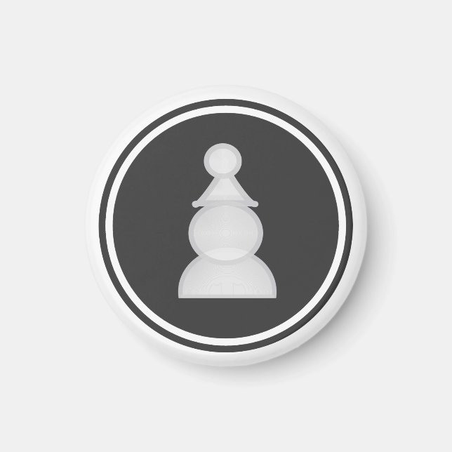 Aimant Jeu d'échecs blanc pion (Devant)
