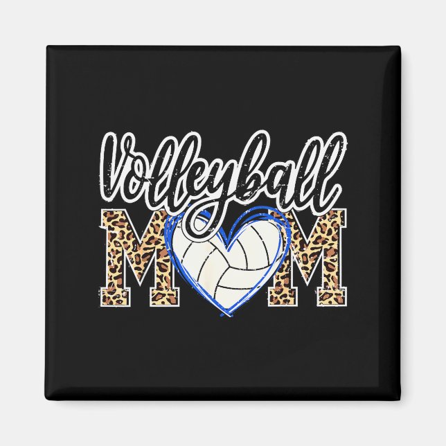Aimant Jeu drôle femmes volley-ball ballon léopard maman  (Devant)