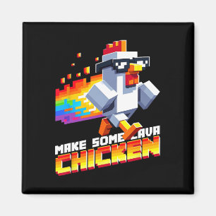 Aimant Jeu drôle humour mème faire du pixel art de poulet