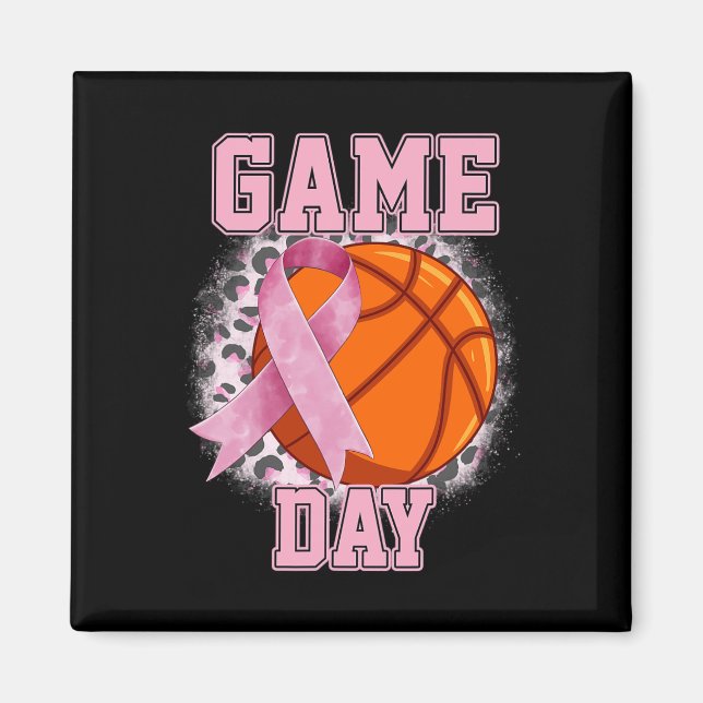 Aimant Jeu Jour du cancer du sein sensibilisation Basketb (Devant)
