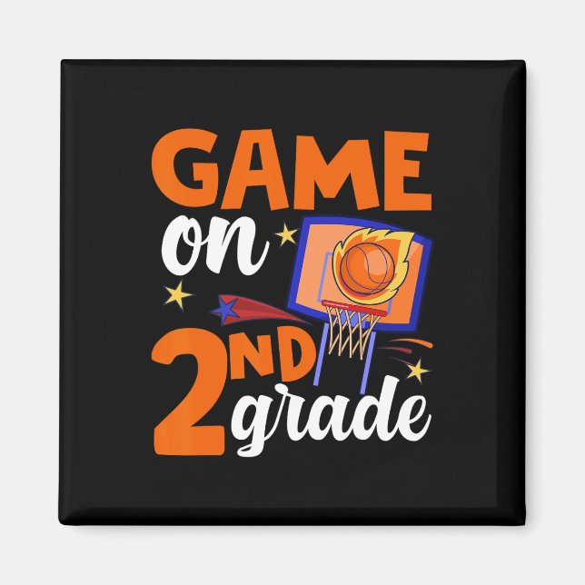 Aimant Jeu Sur Basketball De 2E Année Retour À L'École Ét (Devant)