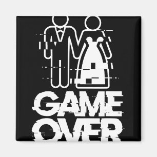 Aimant Jeu sur Glitch Bride Groom Drôle Mariage
