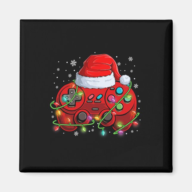 Aimant Jeu Vidéo de Noël du jeu Santa Hat Lights Jeu (Devant)
