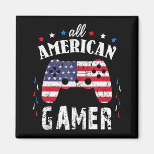 Aimant Jeu vidéo Patriotique Gamer Américain 4th Jul