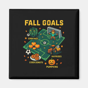 Aimant Jeu vidéo pixelisé de football d'automne pour enfa