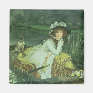 Aimant Jeune femme de James Tissot   dans un bateau, ou