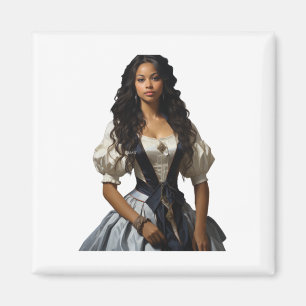Aimant Jeune Femme Jolie Autocollant De Costume